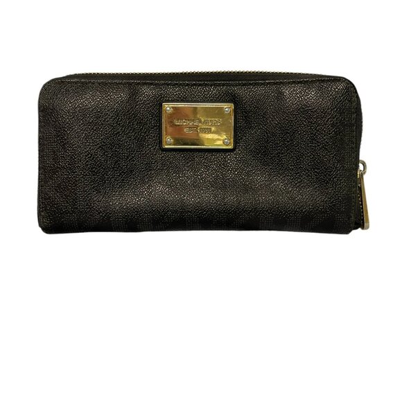 Michael Kors  Jet Set Black Pebbled Leather Wallet No Strap - Picture 1 of 8